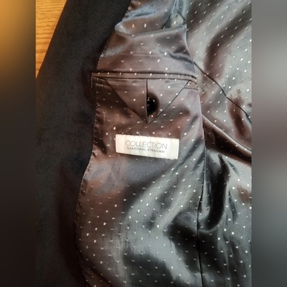 Michael Strahan Velvet Blazer Black Tailored Fit - Picture 8 of 8